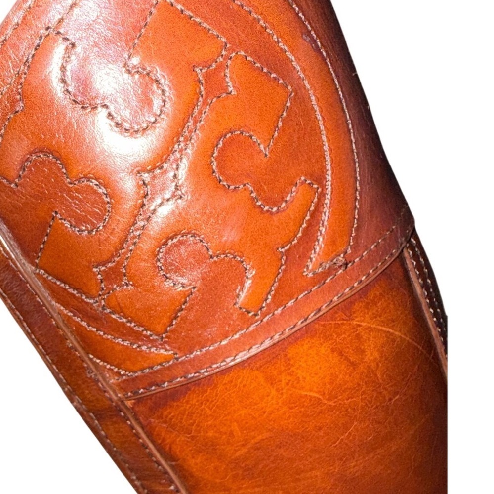 TORY BURCH Brown Leather Tall Riding Equestrian Boots Gold Hardware | Sz 10.5M - Picture 13 of 13